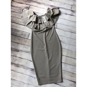 Lauren Ruffle Off The Shoulder Midi Dress - NWT